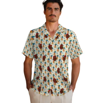 cornell big red pineapple delight beige hawaiian shirts fashion forward