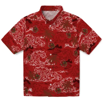 cornell big red wave palm red hawaiian shirts best selling