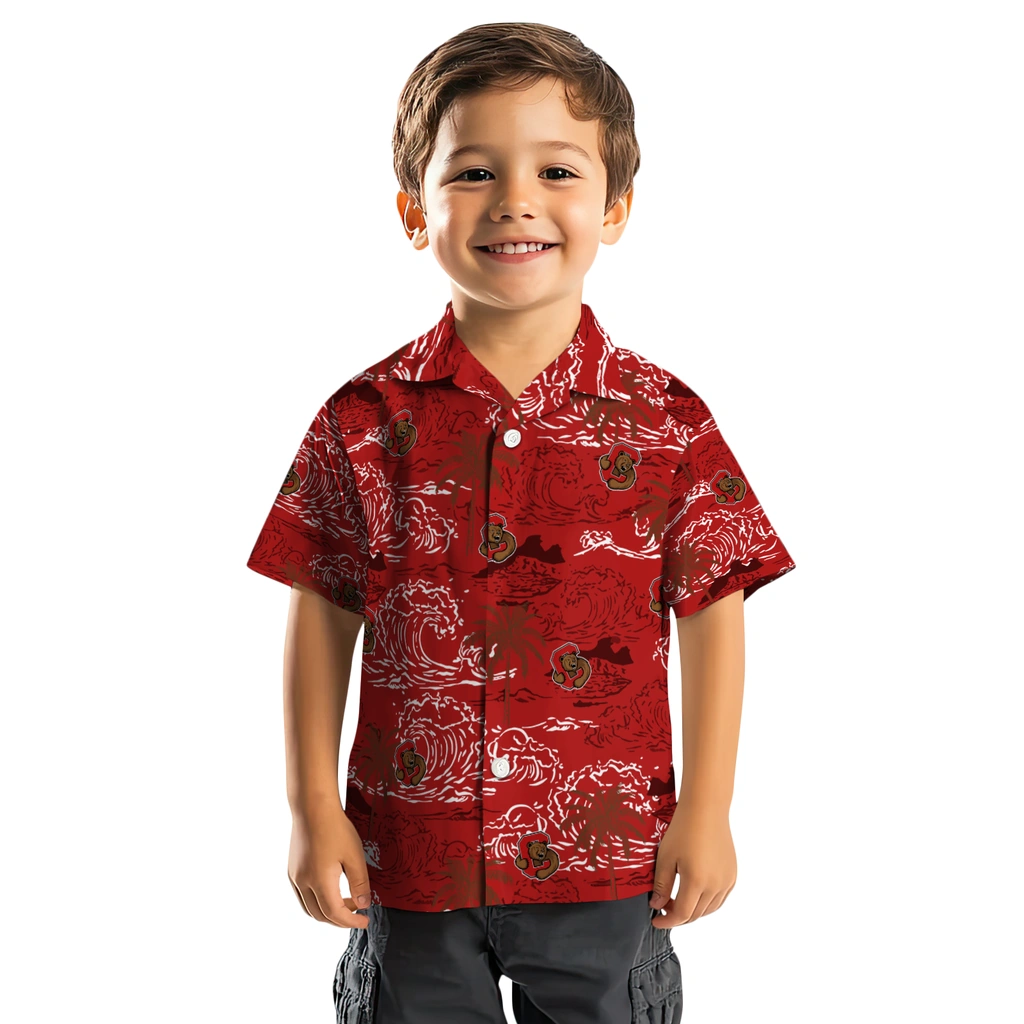 Cornell Big Red Hawaiian Shirt - Wave Palm cornell big red wave palm red hawaiian shirts top rated