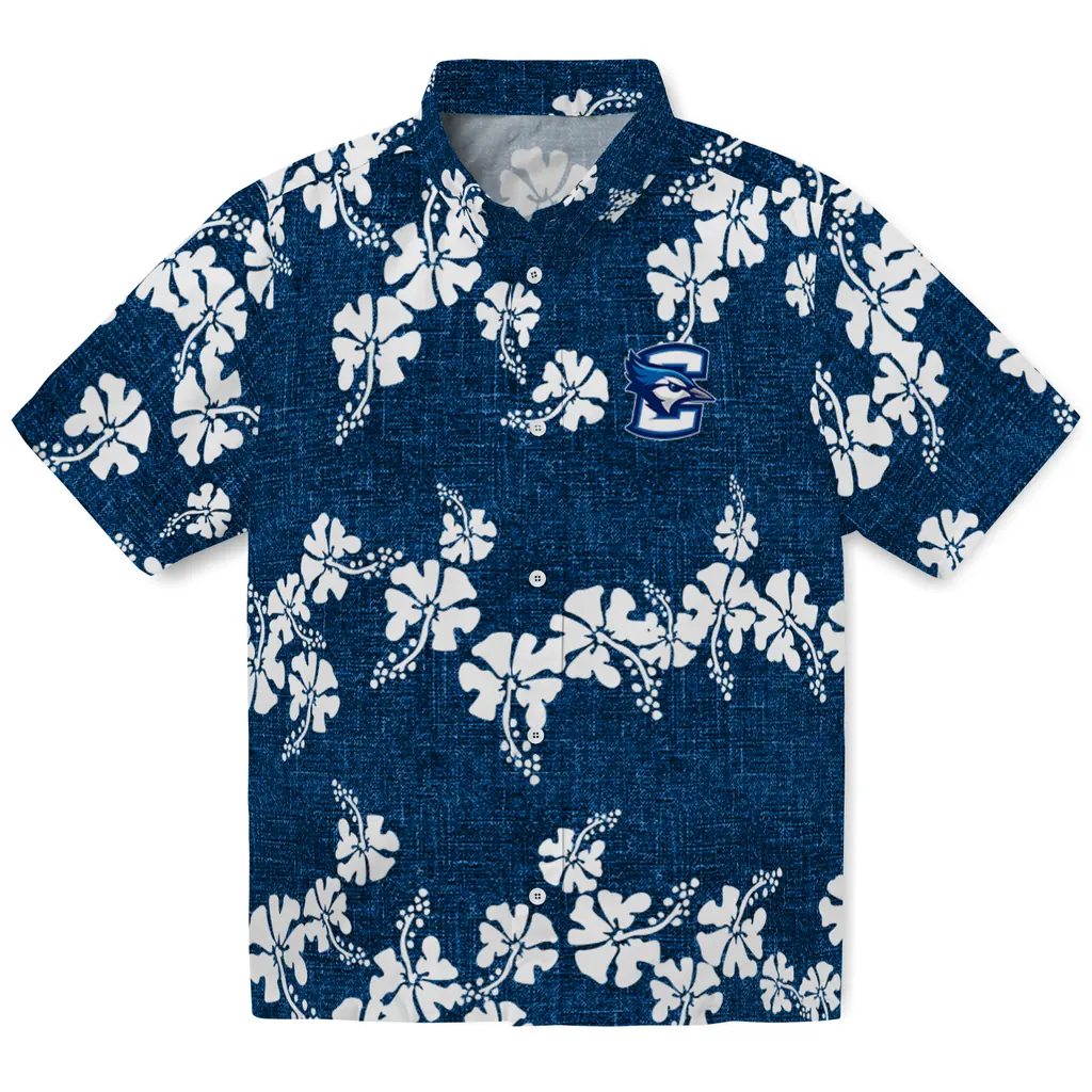 Creighton Bluejays Hawaiian Shirt - 50th State Flower creighton bluejays hibiscus petals blue hawaiian shirts best selling