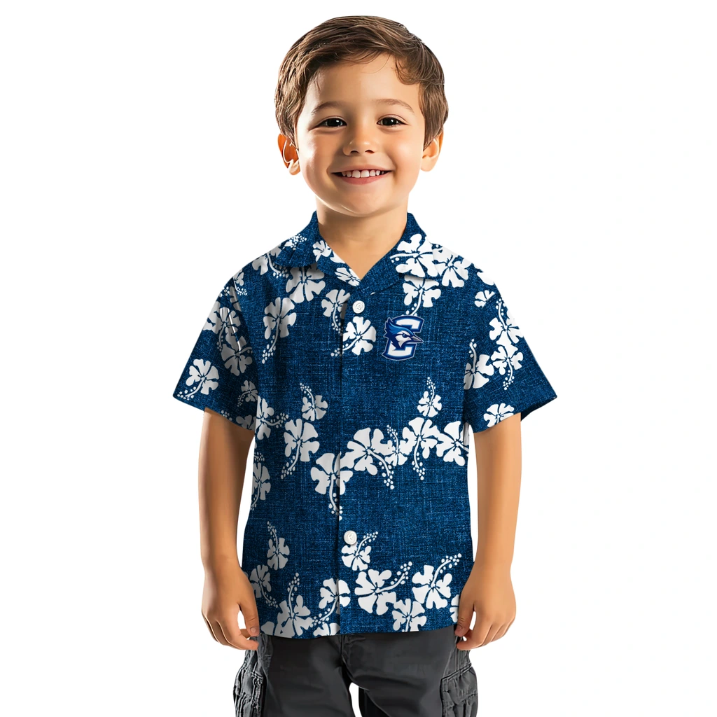 Creighton Bluejays Hawaiian Shirt - 50th State Flower creighton bluejays hibiscus petals blue hawaiian shirts top rated