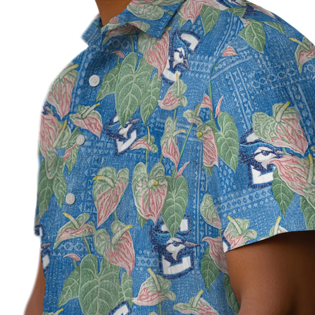 Creighton Bluejays Hawaiian Shirt - Anthurium Overlay creighton bluejays anthurium overlay blue hawaiian shirts trendy