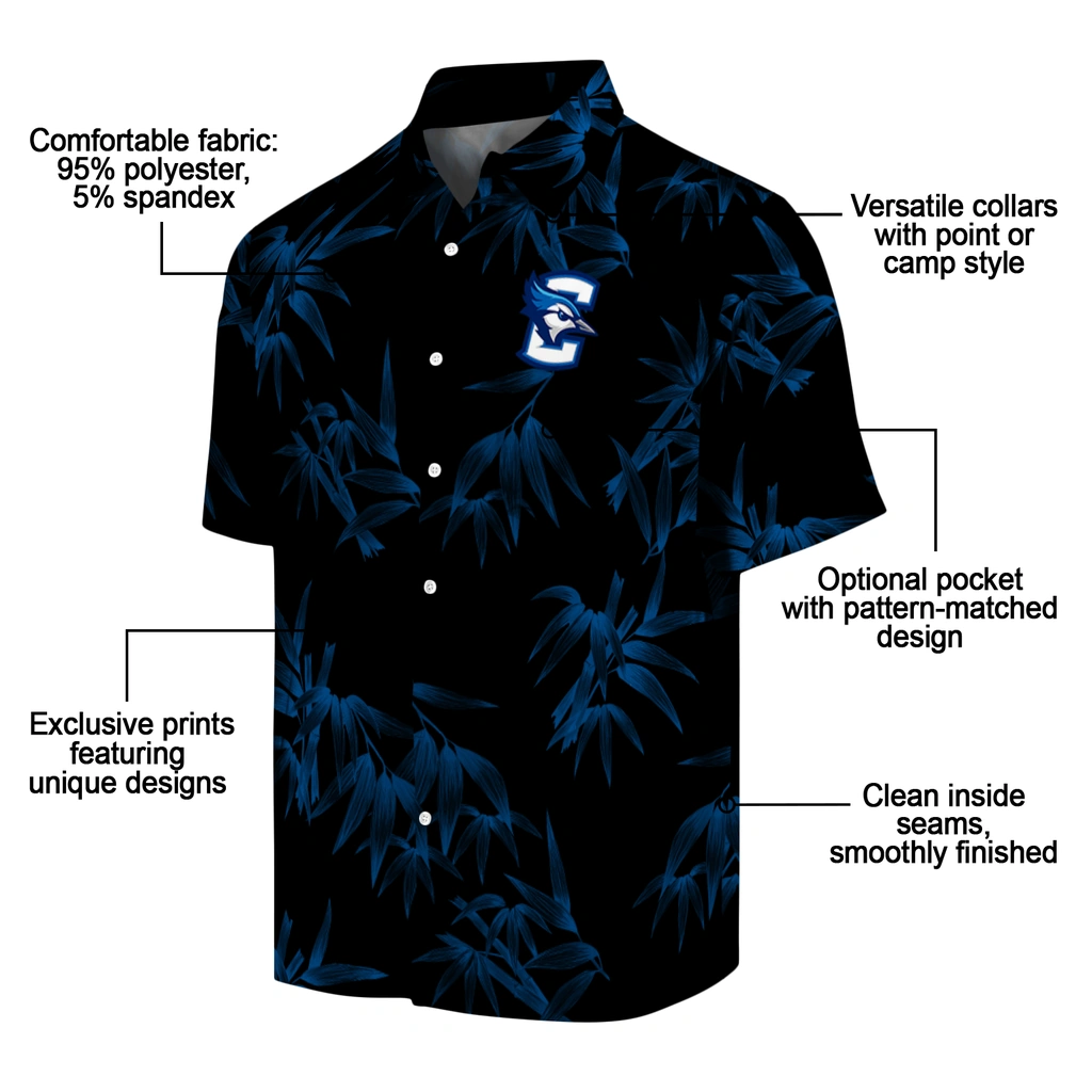 Creighton Bluejays Hawaiian Shirt - Bamboo Branches creighton bluejays bamboo branches blue black hawaiian shirts new arrival