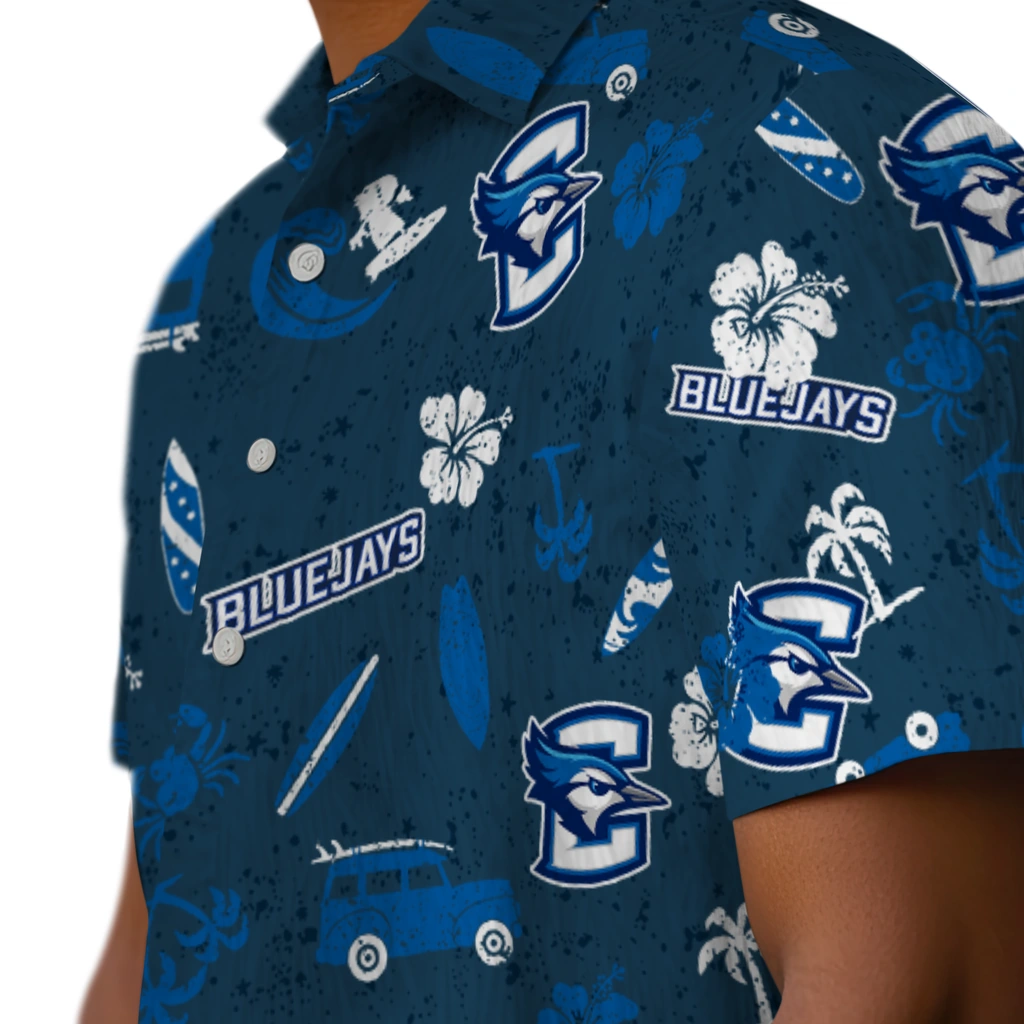 Creighton Bluejays Hawaiian Shirt - Beach Vibe creighton bluejays beach vibe navy hawaiian shirts trendy