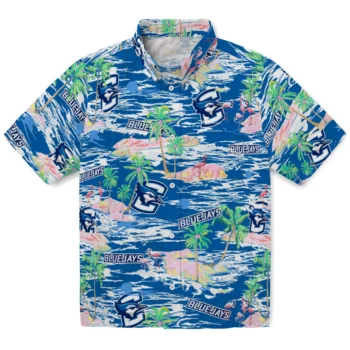 creighton bluejays flamingo retreat blue hawaiian shirts best selling