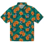 Creighton Bluejays Hawaiian Shirt – Hibiscus and Palm Leaves