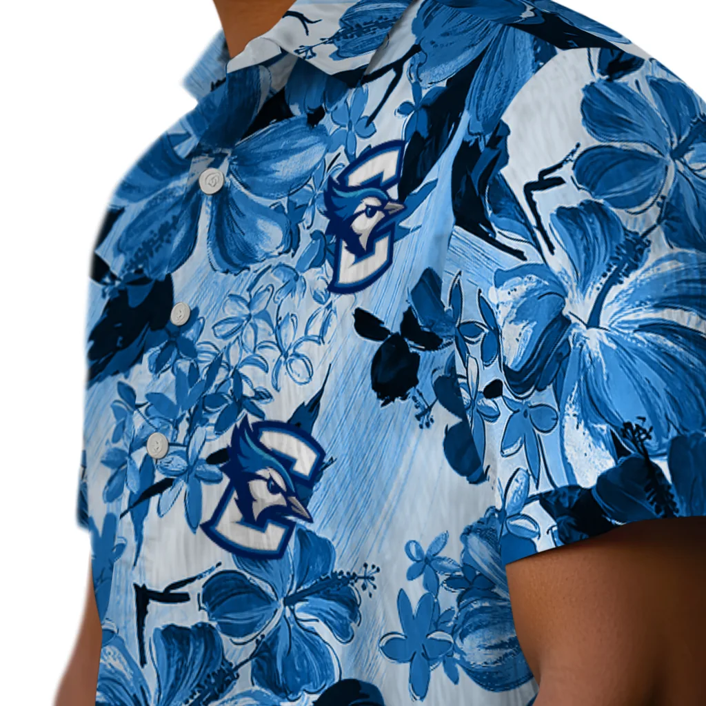 Creighton Bluejays Hawaiian Shirt - Hibiscus Arrangement creighton bluejays hibiscus arrangement blue hawaiian shirts trendy