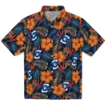 Creighton Bluejays Hawaiian Shirt – Hibiscus Foliage