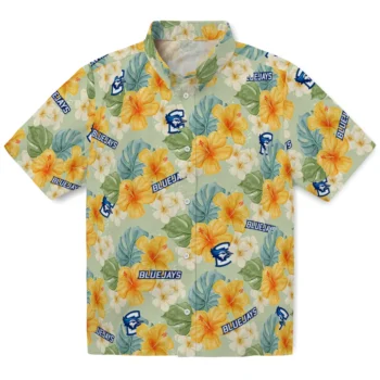 creighton bluejays hibiscus mood pale lime yellow hawaiian shirts best selling