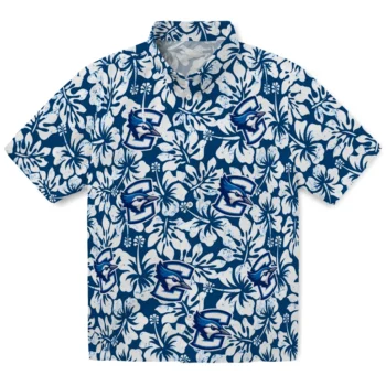 creighton bluejays hibiscus motif blue white hawaiian shirts best selling
