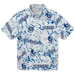 Creighton Bluejays Hawaiian Shirt – Hibiscus Overlay