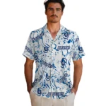 Creighton Bluejays Hawaiian Shirt – Hibiscus Overlay
