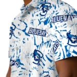 Creighton Bluejays Hawaiian Shirt – Hibiscus Overlay
