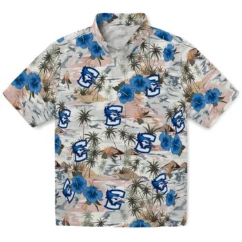 creighton bluejays hibiscus seaside white hawaiian shirts best selling