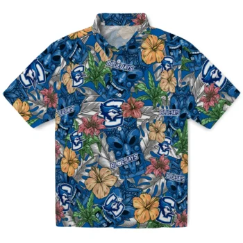 creighton bluejays tiki jungle blue hawaiian shirts best selling