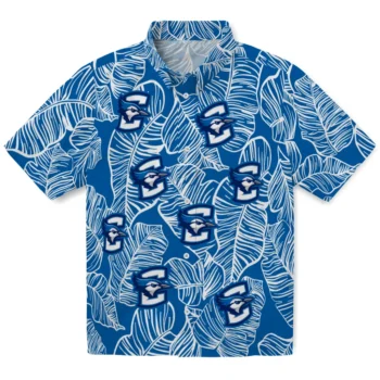 creighton bluejays leaf outline blue hawaiian shirts best selling