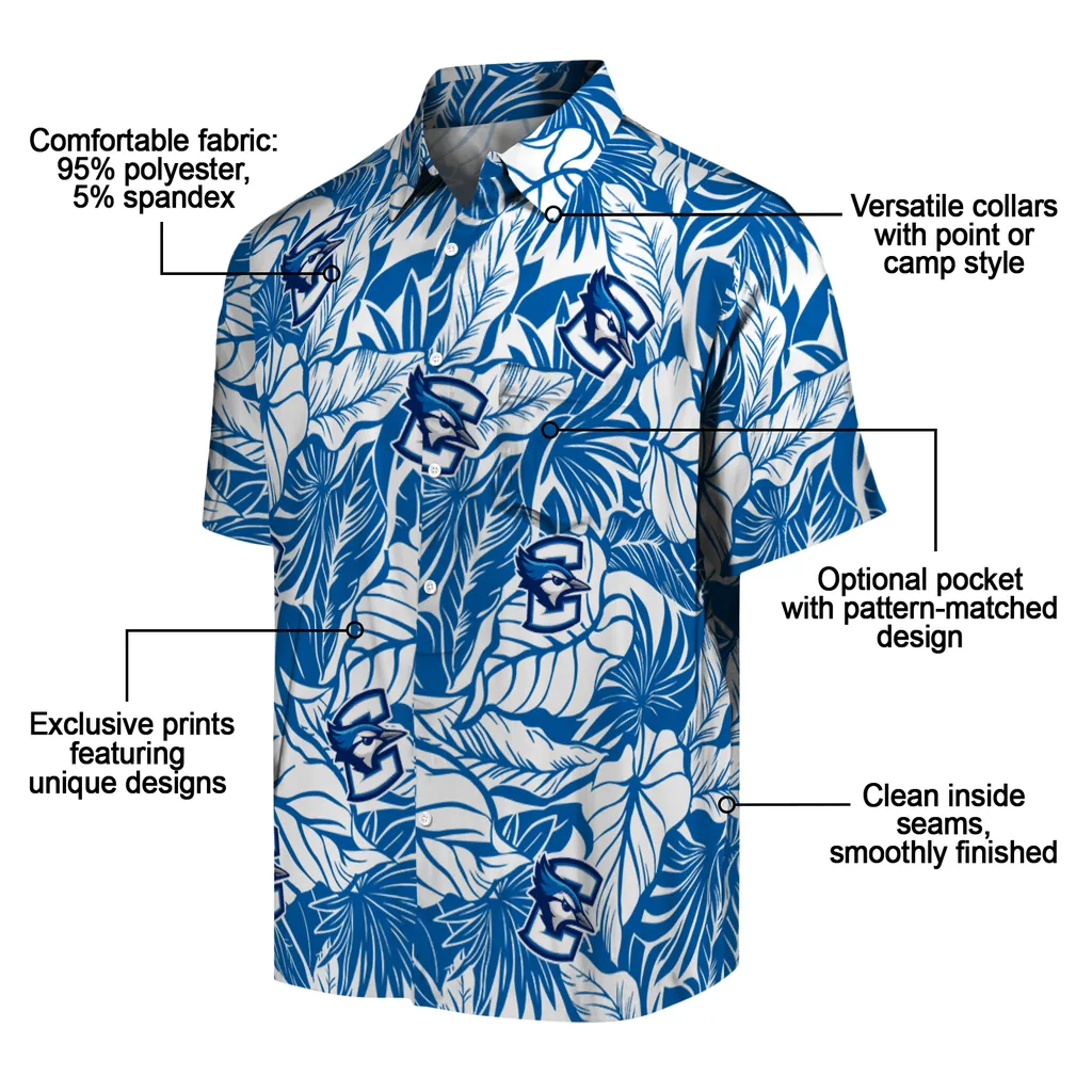 Creighton Bluejays Hawaiian Shirt - Monstera Layer creighton bluejays monstera layer blue hawaiian shirts new arrival