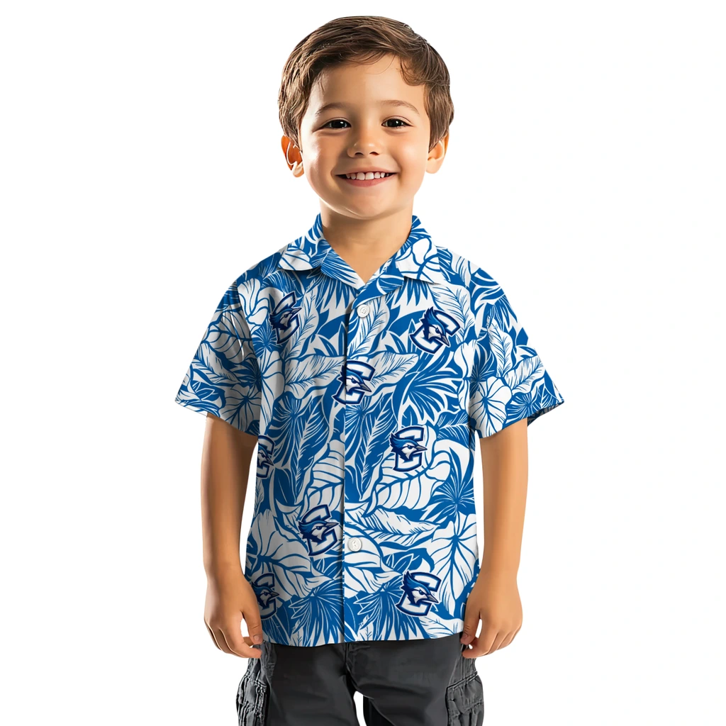 Creighton Bluejays Hawaiian Shirt - Monstera Layer creighton bluejays monstera layer blue hawaiian shirts top rated