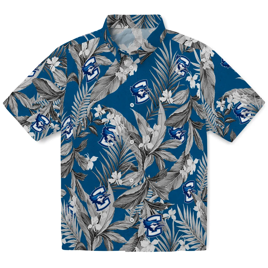 Creighton Bluejays Hawaiian Shirt - Palm Leaves creighton bluejays palm leaves blue hawaiian shirts best selling