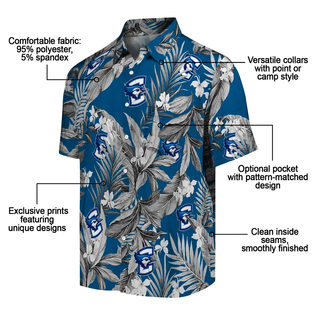Creighton Bluejays Hawaiian Shirt - Palm Leaves creighton bluejays palm leaves blue hawaiian shirts new arrival