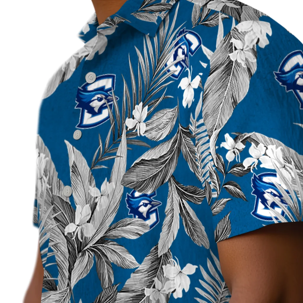 Creighton Bluejays Hawaiian Shirt - Palm Leaves creighton bluejays palm leaves blue hawaiian shirts trendy