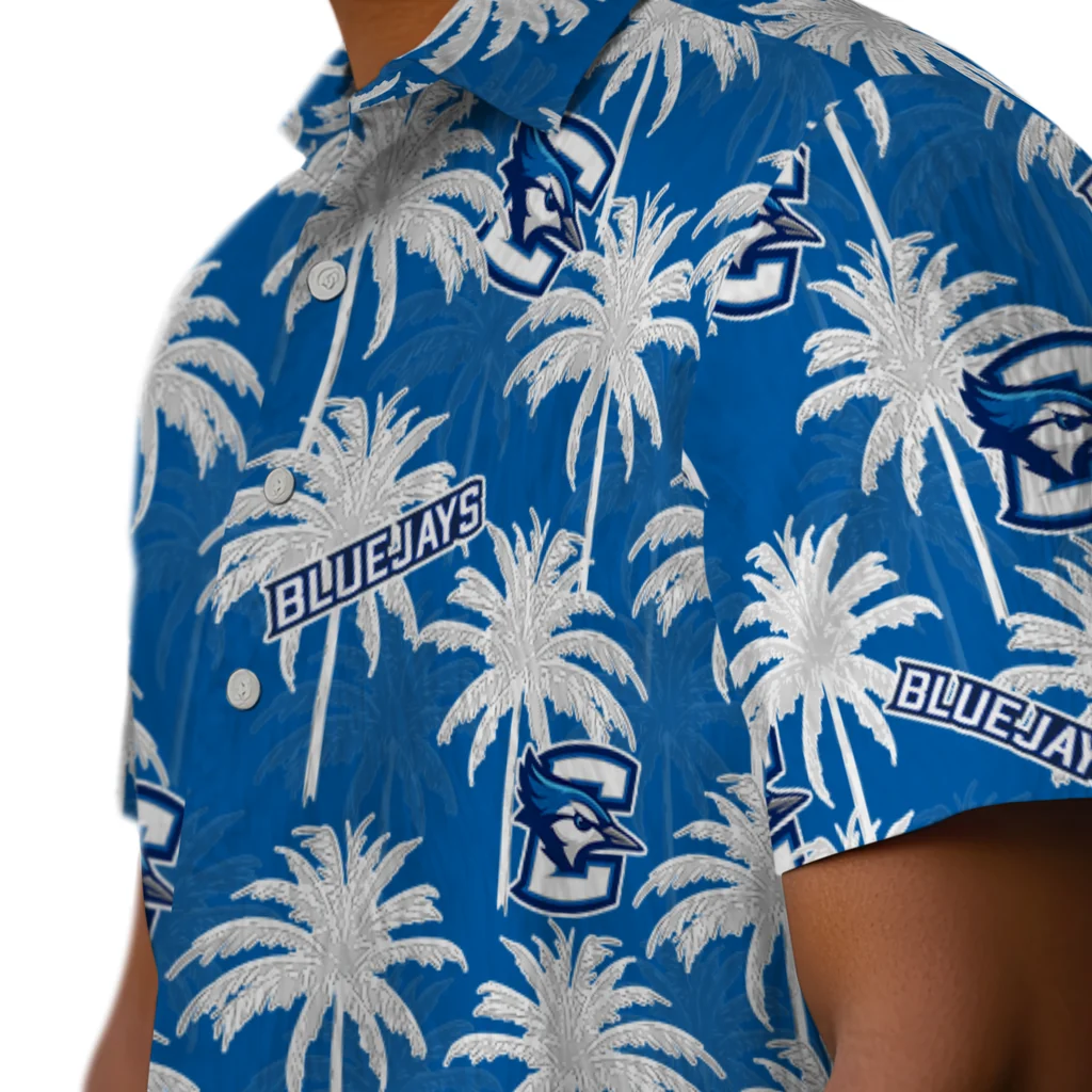 Creighton Bluejays Hawaiian Shirt - Palm Tree Motif creighton bluejays palm grove blue hawaiian shirts trendy