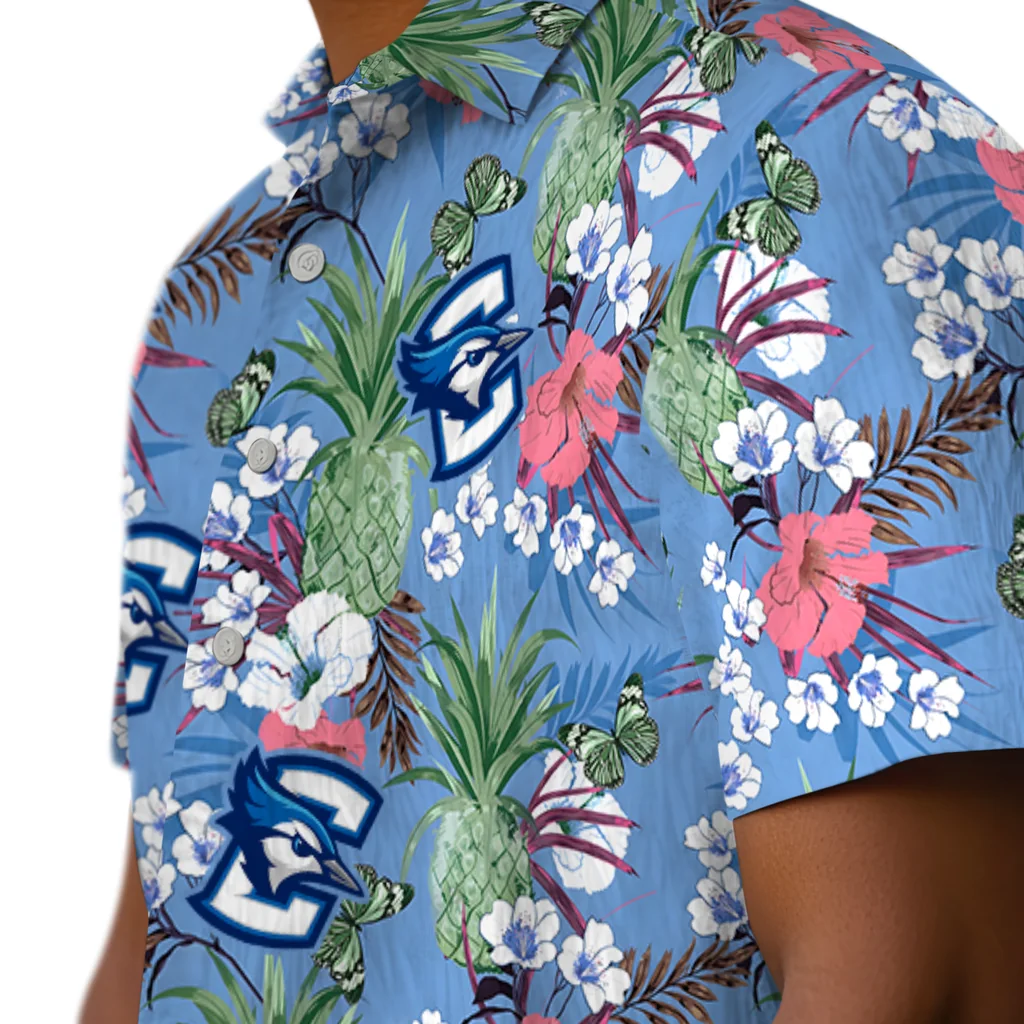 Creighton Bluejays Hawaiian Shirt - Pineapple Bouquet creighton bluejays pineapple bouquet best sky blue hawaiian shirts trendy