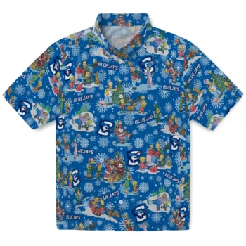 creighton bluejays simpsons christmas blue hawaiian shirts best selling