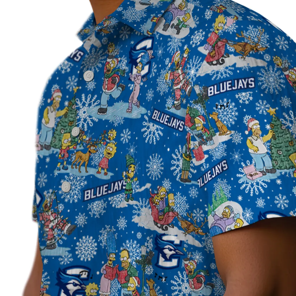 Creighton Bluejays Hawaiian Shirt - Simpsons Christmas creighton bluejays simpsons christmas blue hawaiian shirts trendy