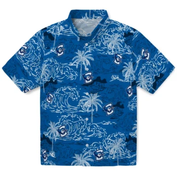 creighton bluejays wave palm blue hawaiian shirts best selling