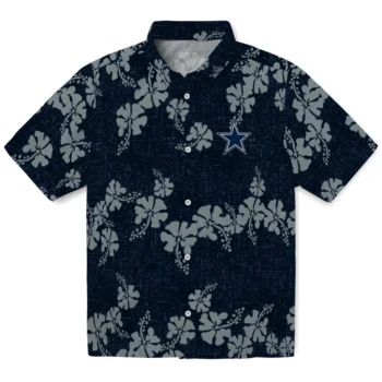 dallas cowboys hibiscus petals blue hawaiian shirts best selling