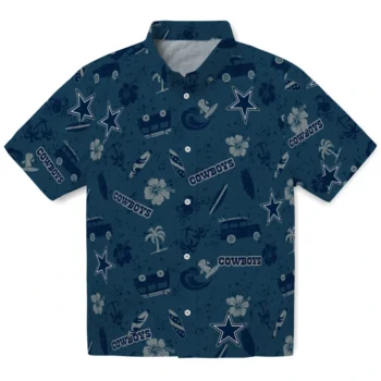dallas cowboys beach vibe navy hawaiian shirts best selling