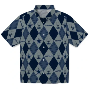 dallas cowboys balloon plaid blue hawaiian shirts best selling