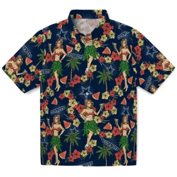 dallas cowboys hawaiian girls design blue hawaiian shirts best selling