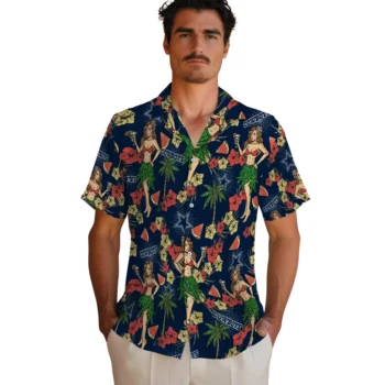 dallas cowboys hawaiian girls design blue hawaiian shirts fashion forward