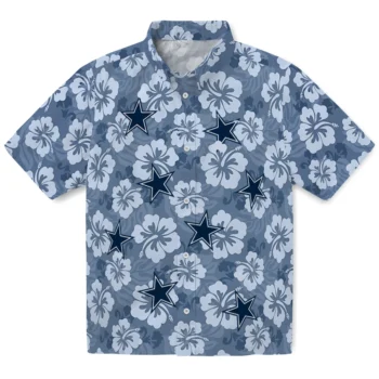 dallas cowboys hibiscus cluster blue hawaiian shirts best selling