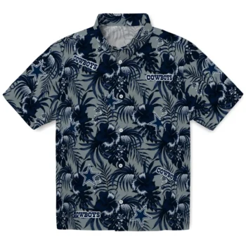 dallas cowboys hibiscus exotic blue hawaiian shirts best selling