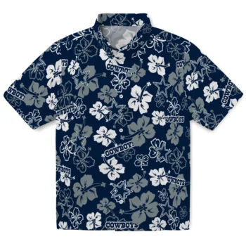 dallas cowboys hibiscus bloom blue hawaiian shirts best selling