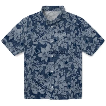 dallas cowboys hibiscus oasis blue hawaiian shirts best selling