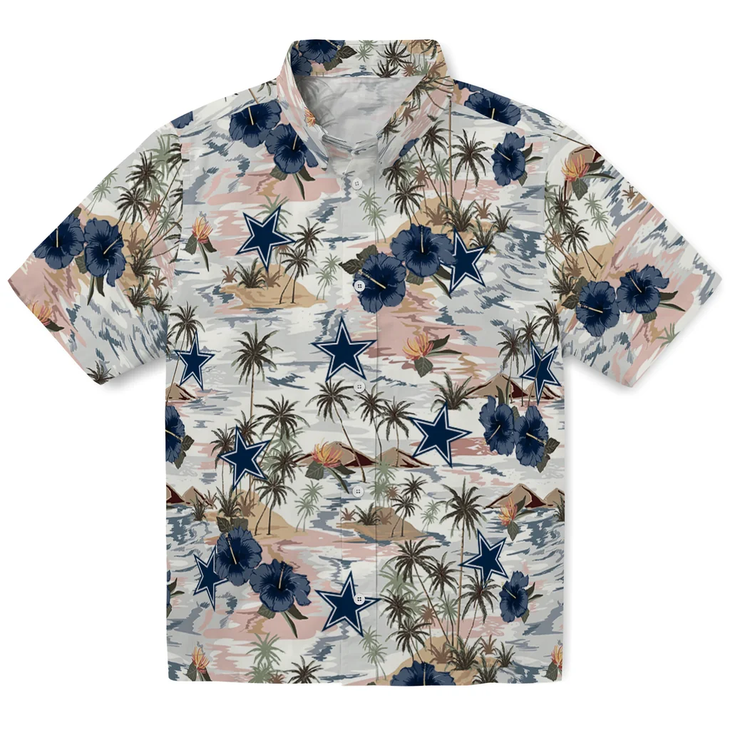 Dallas Cowboys Hawaiian Shirt - Hibiscus Seaside dallas cowboys hibiscus seaside white hawaiian shirts best selling