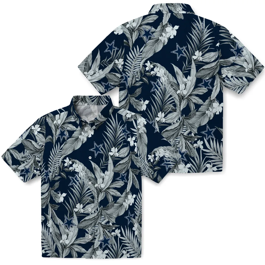 Dallas Cowboys Hawaiian Shirt - Palm Leaves dallas cowboys palm leaves blue hawaiian shirts high quality
