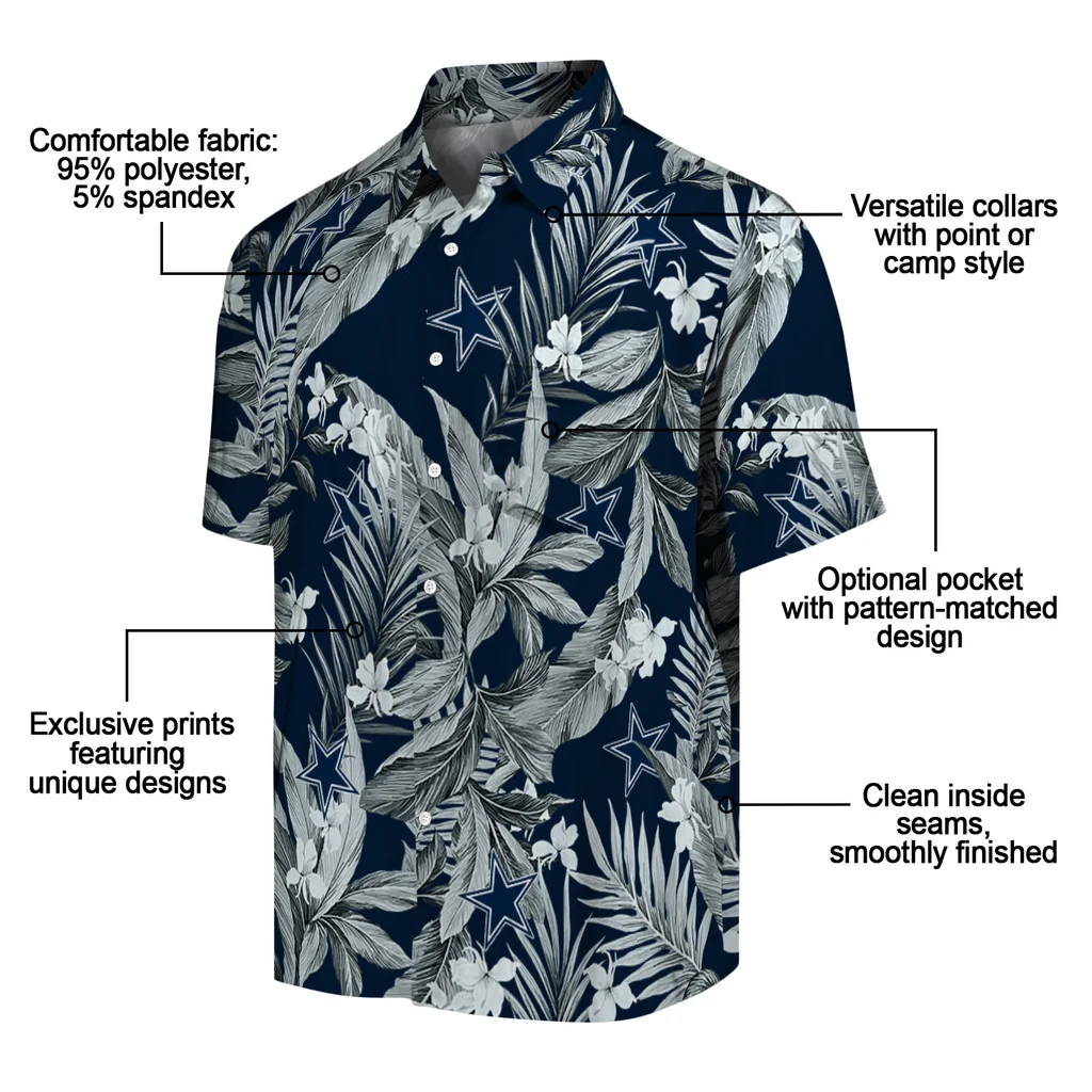Dallas Cowboys Hawaiian Shirt - Palm Leaves dallas cowboys palm leaves blue hawaiian shirts new arrival