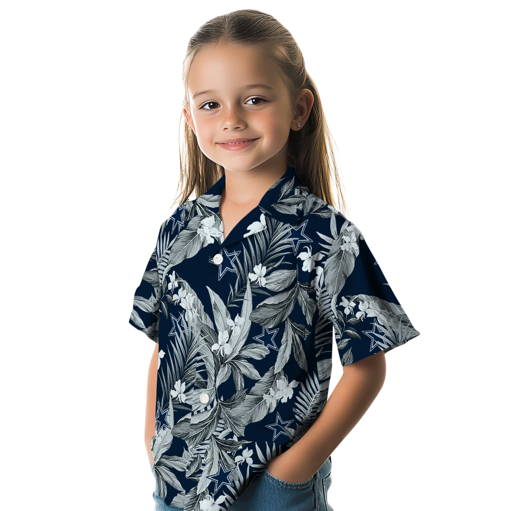 Dallas Cowboys Hawaiian Shirt - Palm Leaves dallas cowboys palm leaves blue hawaiian shirts premium grade