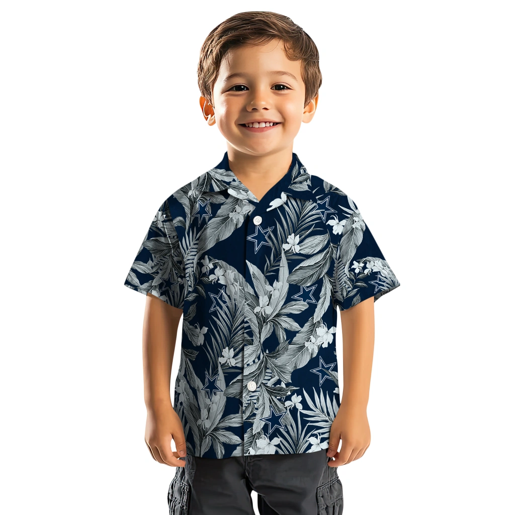 Dallas Cowboys Hawaiian Shirt - Palm Leaves dallas cowboys palm leaves blue hawaiian shirts top rated