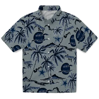 dallas cowboys palm sunset hawaiian shirts best selling
