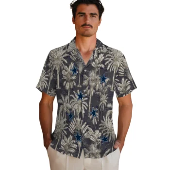 dallas cowboys palm shadows blue hawaiian shirts fashion forward