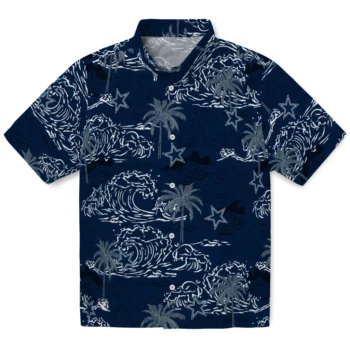 dallas cowboys wave palm blue hawaiian shirts best selling