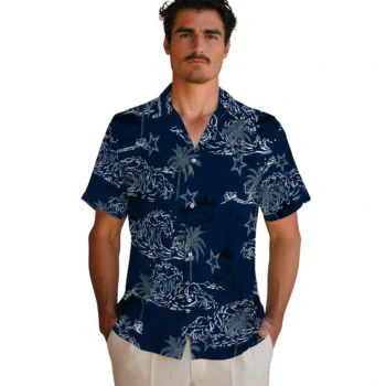 dallas cowboys wave palm blue hawaiian shirts fashion forward