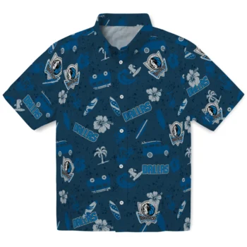 dallas mavericks beach vibe navy hawaiian shirts best selling