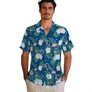dallas mavericks flamingo palms blue hawaiian shirts fashion forward
